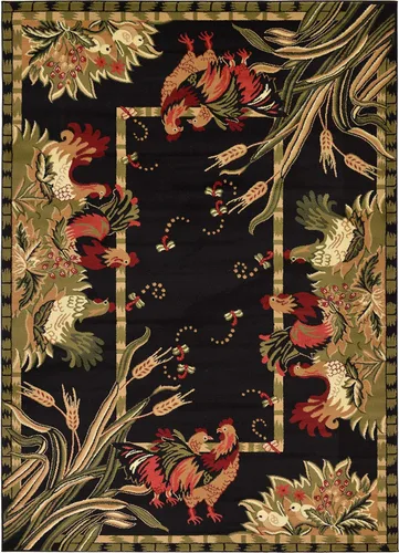Miniatura 10 de Unique Loom Barnyard Collection - Alfombra de área de granja (2 pies x 3 pies 1 pulgada, rectangular, crema/negro)