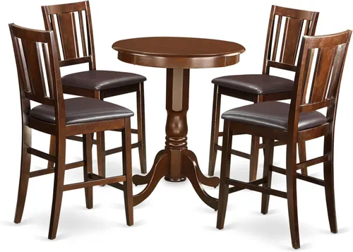 Miniatura 9 de East West Furniture EDBU3-MAH-LC - Juego de mesa de comedor de 3 piezas, altura de mostrador, 30 x 30, caoba