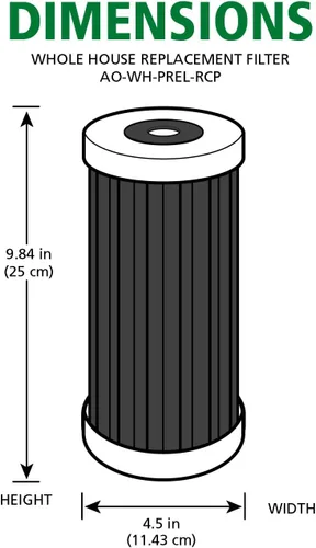 Miniatura 5 de AO Smith 4.5"x10" 5 micras cartucho de reemplazo de filtro de agua de carbono y sedimentos - Para sistemas de filtración para toda la casa
