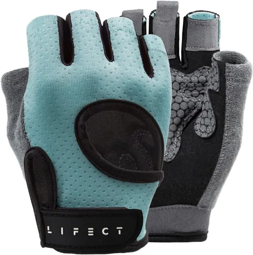 Miniatura 12 de LIFECT Essential - Guantes de entrenamiento transpirables, guantes de levantamiento de pesas sin dedos con parte trasera abierta curvada, para Negro