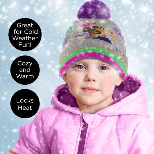 Miniatura 7 de Disney Conjunto de gorro y guantes de invierno para niñas de 2 a 4 años o sombrero Encanto y guantes para niños de 4 a 7 años