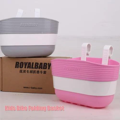 Miniatura 4 de RoyalBaby Kids Bike Foldable Basket, Grey & Pink, S & M