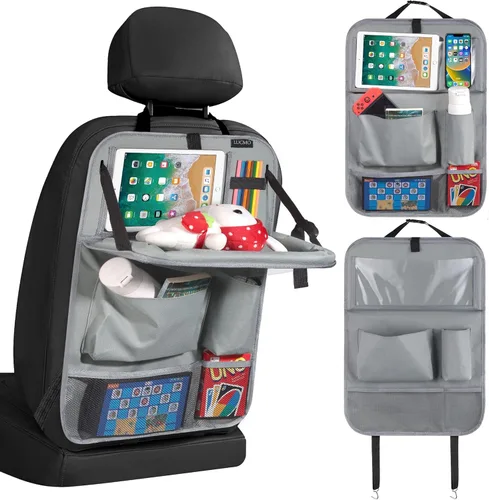 Miniatura 20 de LUCMO Organizador de asiento trasero de coche con soporte para tableta - 2 piezas, organizador de almacenamiento de coche con 6 bolsillos
