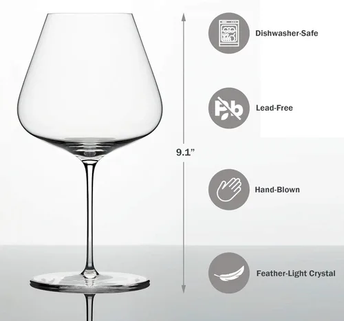 Miniatura 2 de Zalto Copa de vino burdeos – Cristal soplado a mano extra grande por maestros artesanos europeos – Artesanía austriaca para tintos atrevidos – 9.1