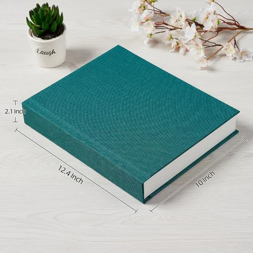 Miniatura 2 de Álbum de fotos Pssoss 8x10 con espacio para escribir, cubierta de lino, álbum de fotos 8x10, libro que contiene 30 fotos, ideal para álbumes