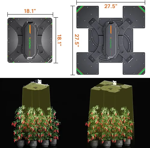 Miniatura 2 de Luz LED ajustable para cultivo con 3144 diodos, luces regulables para el conductor, espectro completo verdadero con panel extensible, lámpara