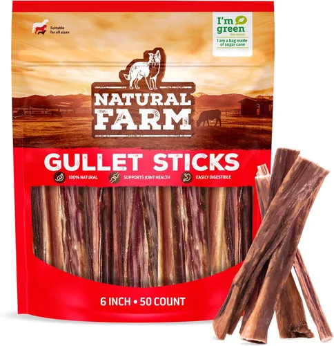 Miniatura 18 de Natural Farm Bully Sticks, sin olor, (6 pulgadas, 12 onzas), empaquetados por peso, masticables 100% de pene de toro, alimentados con pasto