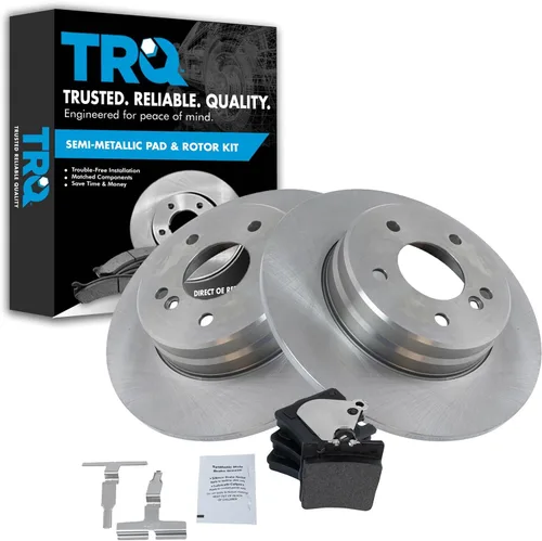 Miniatura 17 de TRQ Juego de pastillas de freno semimetálicas traseras y rotores compatibles con Chevrolet Trailblazer 02-06 Trailblazer EXT 04-06 SSR 02-07 GMC