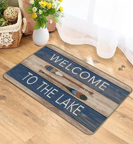 Miniatura 2 de Welcome to The Lake - Felpudo decorativo para interiores y exteriores, 17 x 30 pulgadas, para entrada de sala de casa del lago, regalos para amantes