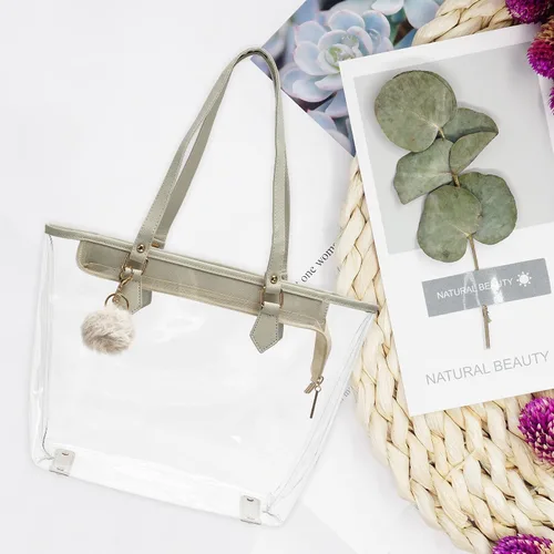 Miniatura 3 de Bolso de hombro transparente grande con colgante de felpa