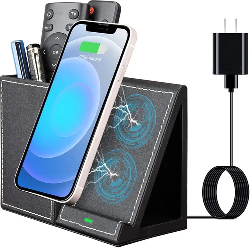 Miniatura 8 de Cargador inalámbrico con organizador de escritorio, estación de carga inalámbrica para iPhone 13/13 Pro Max/13 Pro/12 Series/11/XS Max/XR/X/8Plus/SE