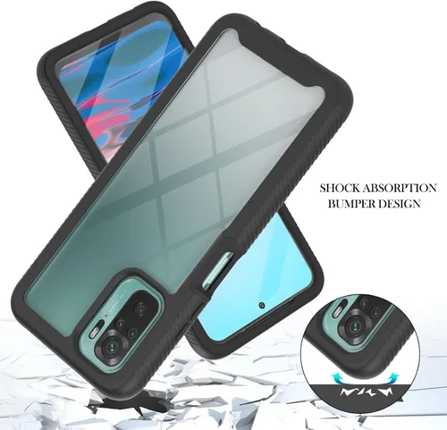 Miniatura 2 de XYX Funda compatible con Xiaomi Redmi Note 10s, protector de pantalla integrado transparente de cuerpo completo híbrido resistente para Redmi Note