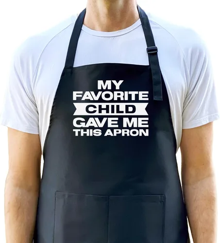 My Favorite Child Gave Me This Delantal, divertido delantal para hombres, delantal para parrilla, delantal de chef, divertido para papá, delantal
