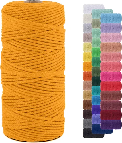 Miniatura 105 de Cuerda de macramé de 0.079 in para 219 yardas, cuerda de algodón natural para manualidades, hilo de cuerda de macramé de colores para colgar