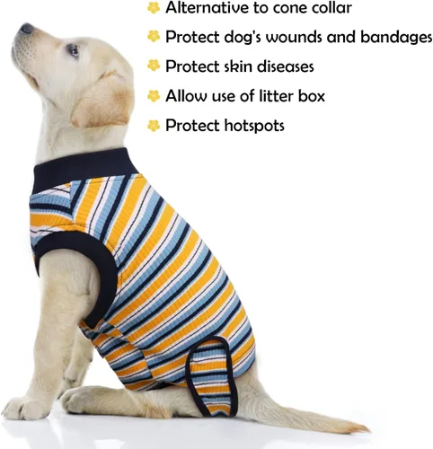 Miniatura 6 de Kuoser Traje de recuperación para perros y gatos después de la cirugía, camisa profesional de recuperación de mascotas, vendajes para heridas