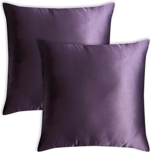 Miniatura 26 de AVKA Studio Fundas de Cojines Decorativos de Satén de Calidad Gruesa - Juego de 2 - Negro 12x12 pulgadas Fundas de Almohada Decorativas - con Forro