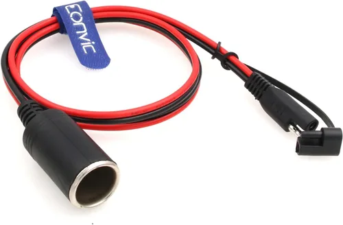 Miniatura 4 de Cable de enchufe SAE a encendedor de cigarrillos 16AWG 12V SAE 2 pines macho con tapa antipolvo, conector de desconexión rápida, cable de carga