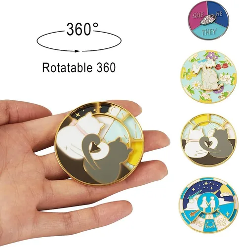 Miniatura 2 de Pandahall - Broches esmaltados de aleación con varios temas, broche de solapa, juego de pines esmaltados