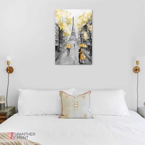 Miniatura 6 de Lienzo decorativo para pared de París en blanco y negro, amarillo, 12 x 8 pulgadas