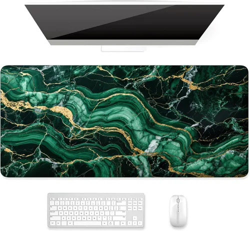 Miniatura 43 de Auhoahsil Alfombrilla grande para mouse, tamaño XXL, extendida de 35 x 15 pulgadas, base de goma antideslizante, bordes cosidos, superficie 03