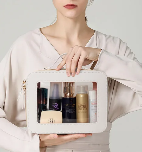 Miniatura 2 de LETGO Bolsas de Maquillaje Transparentes, Bolsa de Aseo Aprobada por la TSA con Cierre, Organizador de Maquillaje Transparente de Gran Capacidad
