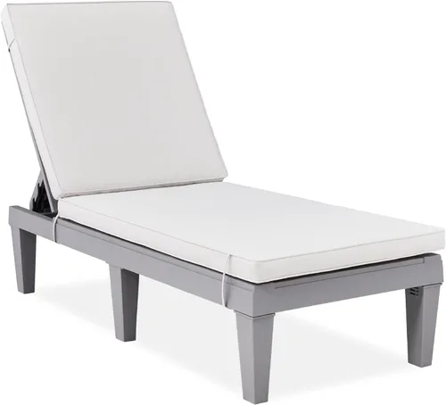 Miniatura 9 de Best Choice Products Sillón para exteriores, tumbona de resina para patio, piscina, patio trasero, porche con cojín de asiento, respaldo ajustable