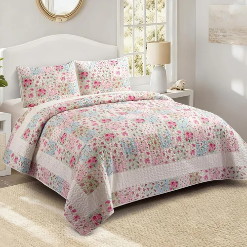 Miniatura 24 de Virah Bella Juego de ropa de cama King Lodge de 3 piezas, juego de edredón reversible rústico con fundas de almohada decorativas, panel familiar