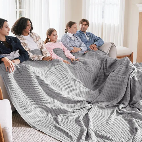 Miniatura 57 de Bedsure Gentlesoft - Manta de 100 % algodón, tamaño Twin XL, para dormitorio universitario, transpirable y suave, manta Twin de tejido waffle