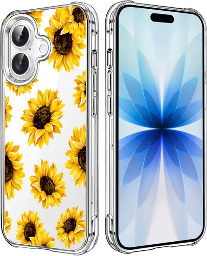Miniatura 109 de Funda transparente de girasol compatible con iPhone SE 2022 SE 2020 7 8, funda trasera floral para niñas y mujeres, funda protectora transparente