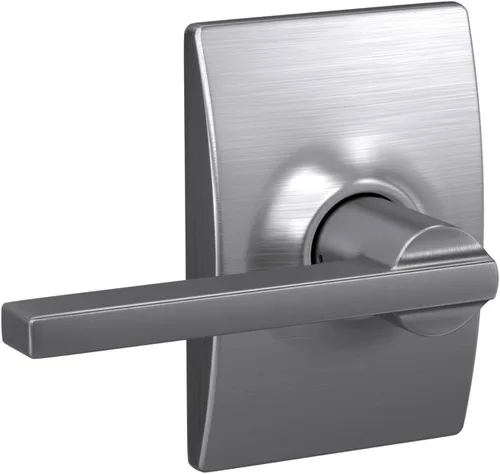 Miniatura 2 de Schlage F10 LAT 626 CEN Latitude - Manilla de puerta con moldura Century, cerradura de paso para pasillo y armario, cromo satinado