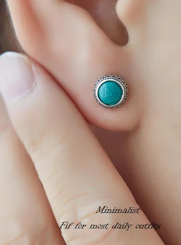 Miniatura 54 de Aretes de plata de ley con piedra natal de cristal real, joyería para mujer, moda occidental 925, envejecida, bohemia, hecha a mano, el mejor regalo
