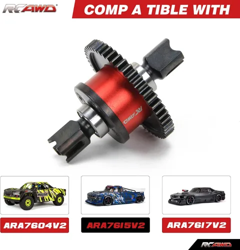 Miniatura 2 de RCAWD Juego de dificultad central con 40CrMo Main Diff Gear 50T Spiral para actualizaciones ARRMA 6S, 1/7 infracción de equipo de bomberos delito