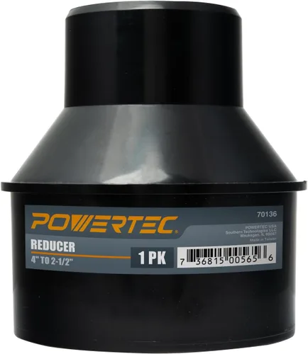POWERTEC 70136 cono reductor de 4" a 2-1/2". Reductor de cono de 4" a 2-1/2"