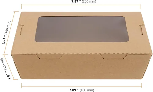 Miniatura 2 de SEUNMUK 30 cajas de comida marrón kraft de 40 onzas, contenedores desechables de papel kraft para llevar, recipientes de comida para llevar