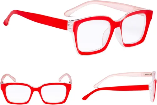 Miniatura 6 de Paquete de 4 lentes para mujer con marco cuadrado de gran tamaño para mujeres lectoras