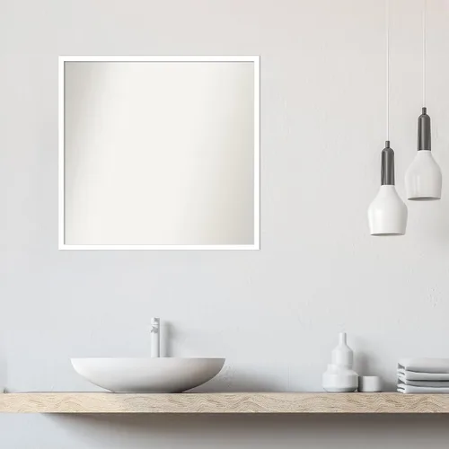 Miniatura 465 de Amanti Art Espejo de baño blanco para sobre el fregadero, 32 x 45 pulgadas, espejo de tocador rectangular blanco esbelto, marco de madera moderno