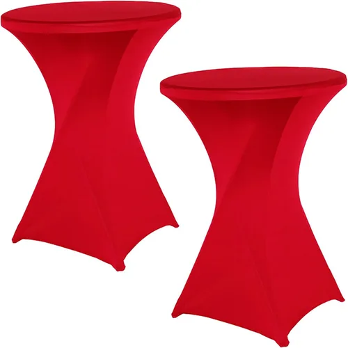 Miniatura 10 de Jeloris Paquete de 2 manteles redondos de elastano elástico de elastano de 32 x 43 pulgadas, color negro, para bodas, banquetes, eventos, fiestas