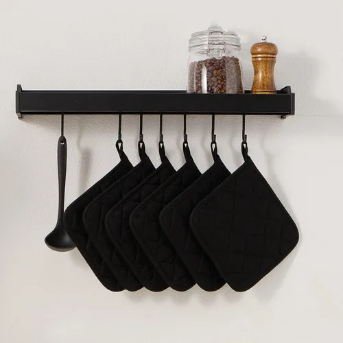 Miniatura 7 de Juego de soportes para ollas de cocina, resistentes al calor, juego de agarraderas de algodón puro, salvamanteles, posavasos grandes, almohadillas