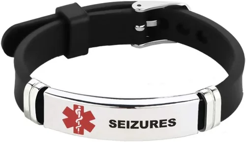 Miniatura 16 de TGLS Pulsera de identificación de alerta médica roja para mujeres y hombres de emergencia de primeros auxilios de alerta sanitaria grabada con láser