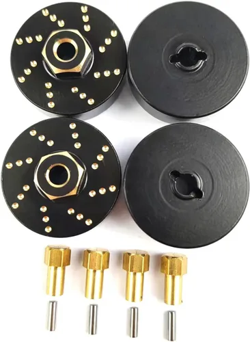 Miniatura 2 de 4 piezas de 13 g de pesas de rueda de latón con adaptador de bujes hexagonales de rueda extendidos de 7 mm para Axial SCX24 AXI90081 AXI00001