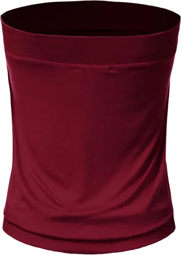 Miniatura 3 de DOUBLJU - Top de tubo elástico plisado natural para mujer con banda elástica con talla grande