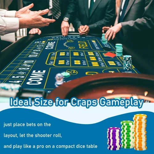 Miniatura 5 de Tapete de mesa de dados de 35.433 x 15.748 in, antideslizante, mini tapete de goma para dados de juegos de casino, tapete de mesa de póquer