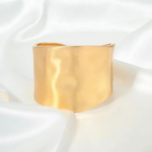 Miniatura 5 de Brazalete grueso de oro para mujer, pulsera ancha dorada martillada, pulsera de muñeca abierta, joyería de Navidad