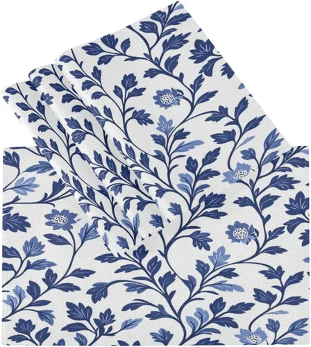 Miniatura 3 de Custom Europen Vine Scroll Pattern Blue Easter Place Mats Interior rústico lavable redondo manteles individuales 6 piezas 12 x 18 manteles redondos