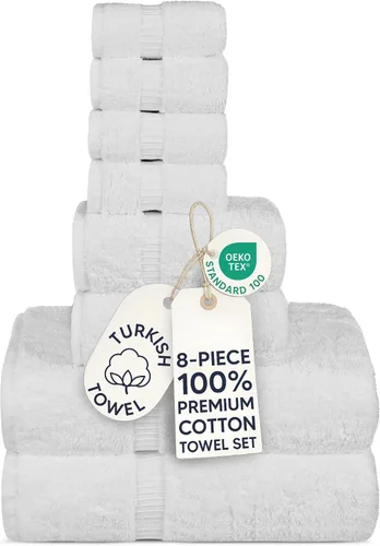Miniatura 18 de Chakir Turkish Linens - Toallas turcas de 100% algodón, suaves y absorbentes (4 paños, color gris)
