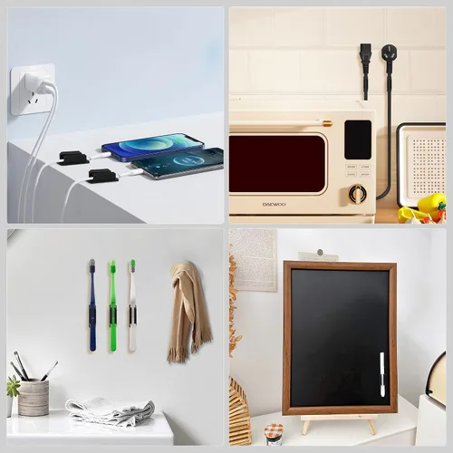 Miniatura 8 de Paquete de 10 soportes adhesivos para bolígrafos para escritorio, soporte de silicona para aula, accesorios para profesores y estudiantes, Negro