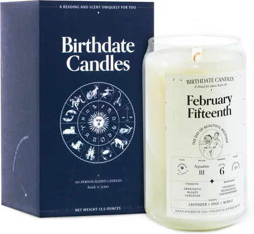 Miniatura 61 de Velas con fecha de nacimiento, 28 de octubre, velas perfumadas del zodiaco de Escorpio, regalo de cumpleaños, aroma a bergamota, canela y caoba
