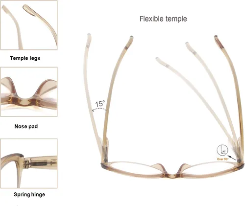 Miniatura 4 de Gafas de Lectura para Mujeres, Ligeras y Elegantes, Lindas Lentes para Leer con Bisagras de Resorte, Juego de 4 Pares
