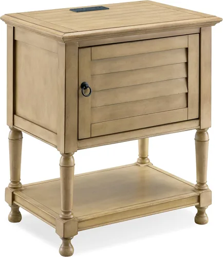 Miniatura 11 de Leick Home 11222-BK Ironcraft - Mesita de noche rústica con un cajón, color negro lavado