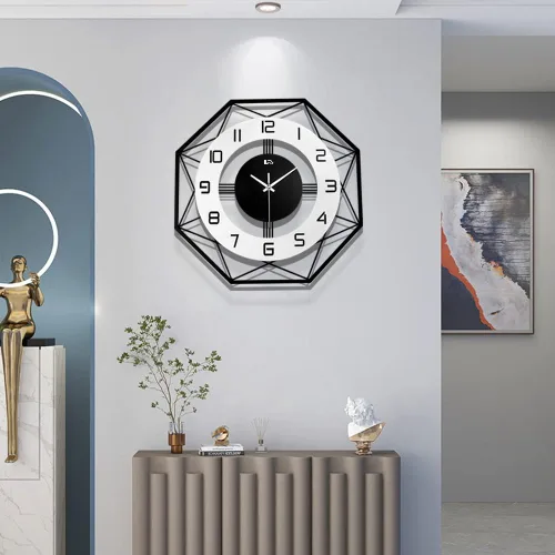 Miniatura 9 de Reloj de Pared Moderno para Decoración de Sala de Estar Negro Oficina Grande Silencioso Sin Marco Decorativo Dormitorio Reloj de Pared para Cocina